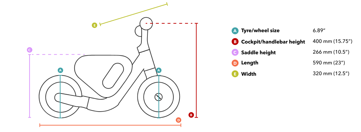 Kids' Bike Woom Wow dreamy sky fit and sizing