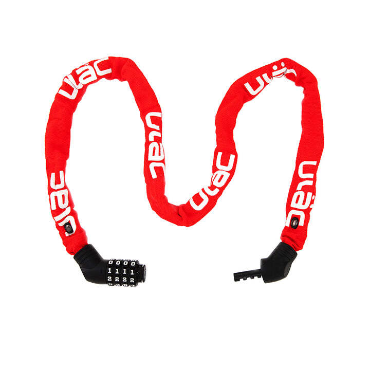 Ulac Street Fighter Steel Chain Lock Combo Red