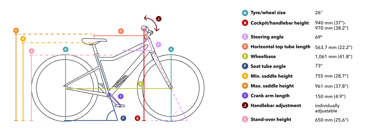 Kids' Bike Woom explore 6 red 26” fit and sizing